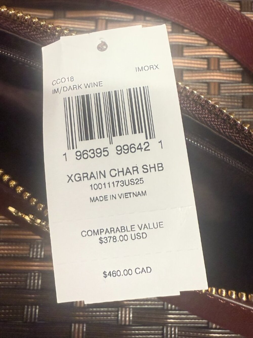 COACH nwt coach Charlotte Shoulder bag dark wine CCO18 WITH CHERRY CHAINS - Picture 11 of 11